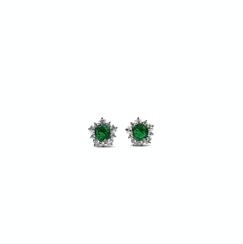 Emerald Radiance Halo Earrings