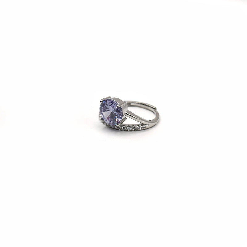 Lavender Glow Solitaire Ring