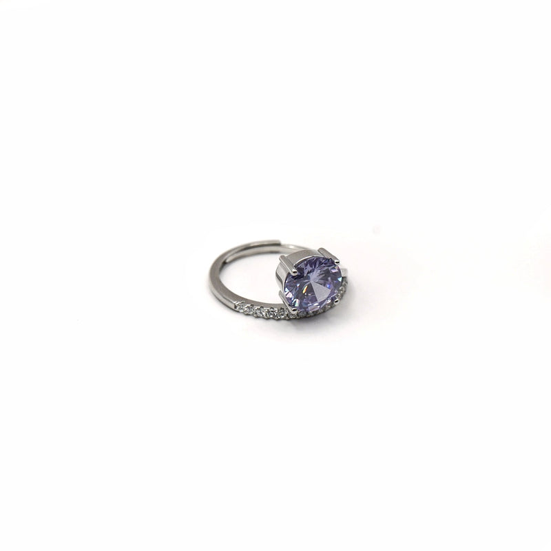 Lavender Glow Solitaire Ring
