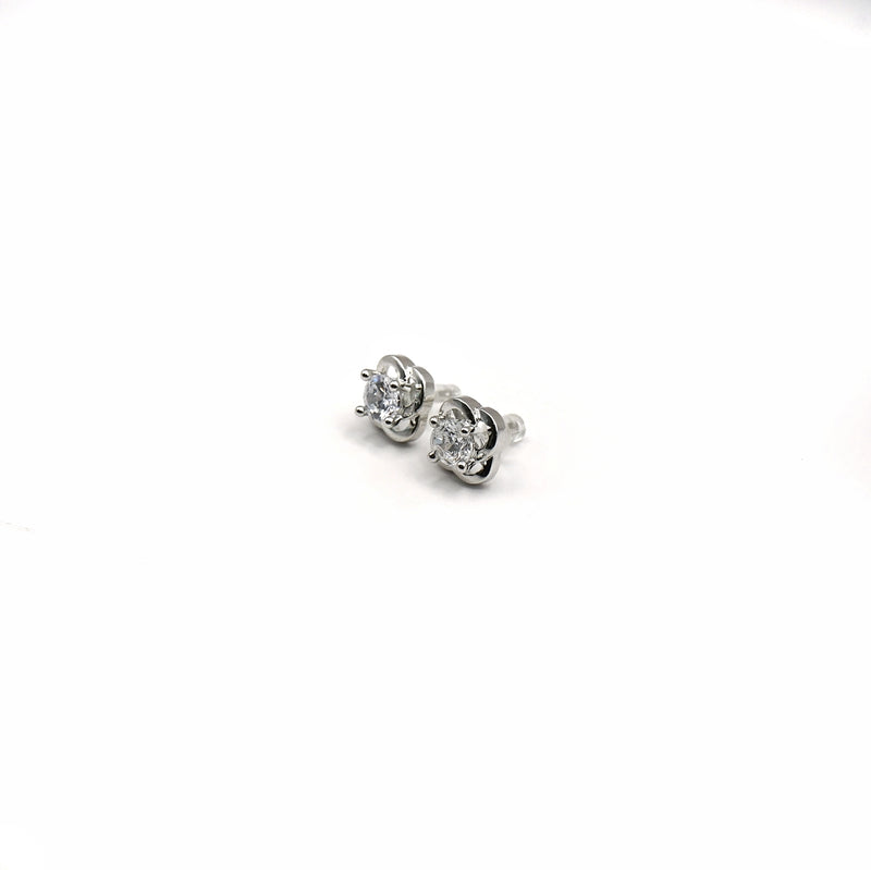 Floral Solitaire Stud Earring