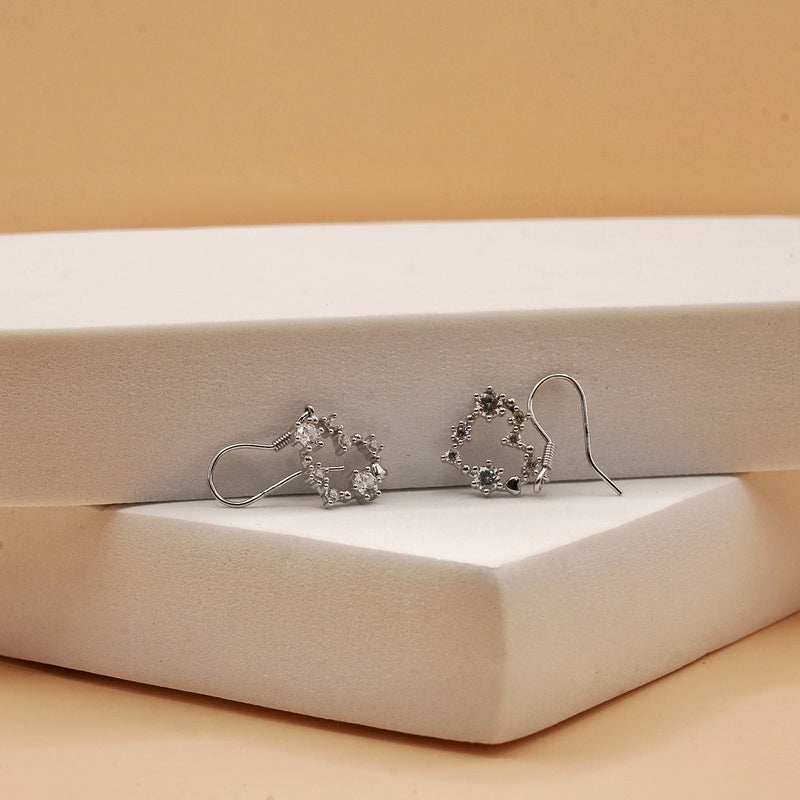 Sparkling Heart Drop Earrings