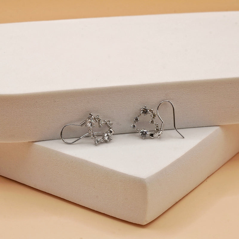 Sparkling Heart Drop Earrings