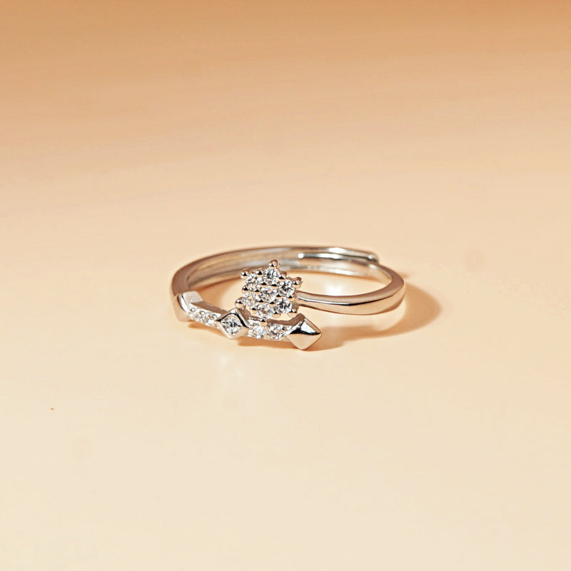 Adjustable Sparkling Cluster Ring