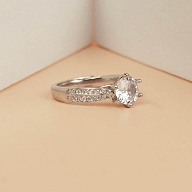 Classic Solitaire Sparkle Ring
