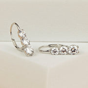 Triple Sparkle Elegance Hoop Earrings