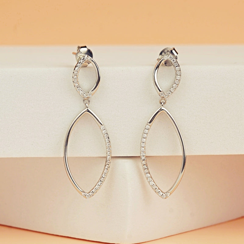 Elegant Dual Teardrop Dangle Earrings