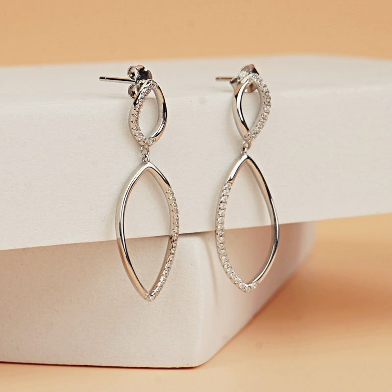 Elegant Dual Teardrop Dangle Earrings