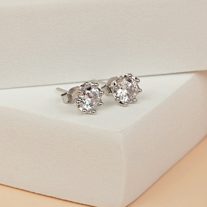 Eight-Prong Solitaire Stud Earrings