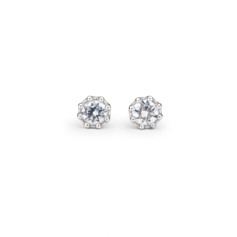 Eight-Prong Solitaire Stud Earrings