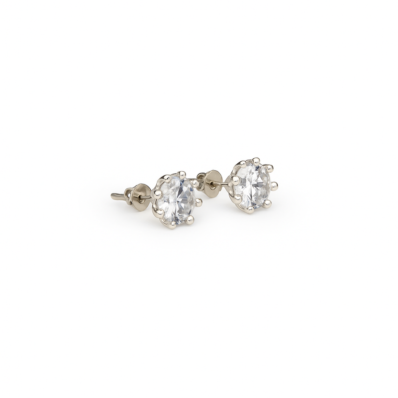 Eight-Prong Solitaire Stud Earrings