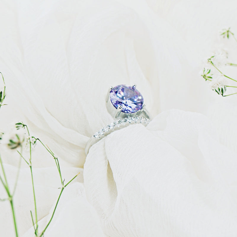 Lavender Glow Solitaire Ring