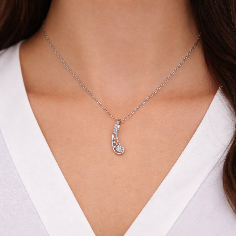 Abstract Crystal Drop Necklace