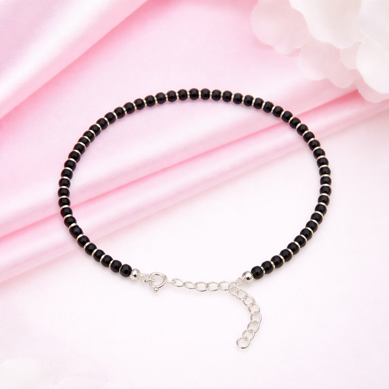 Midnight Black Beaded Bracelet