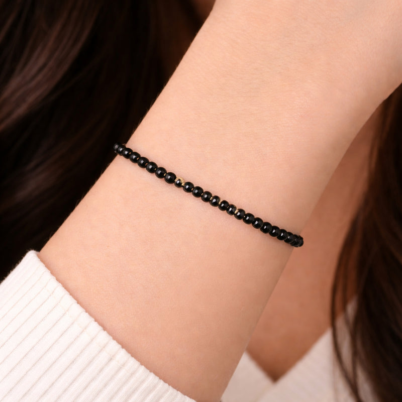 Midnight Black Beaded Bracelet