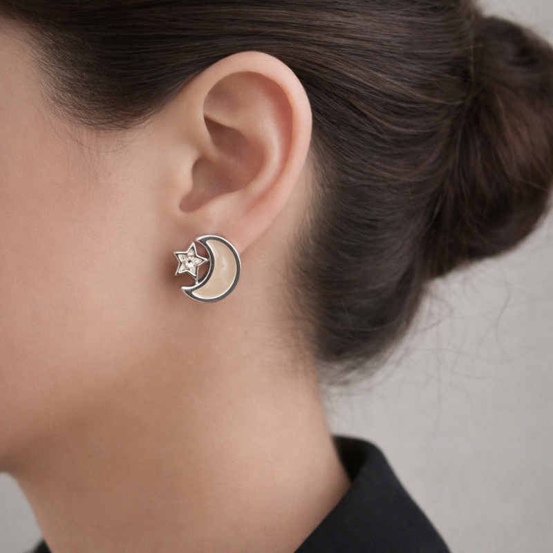 Cosmic Crescent Studs