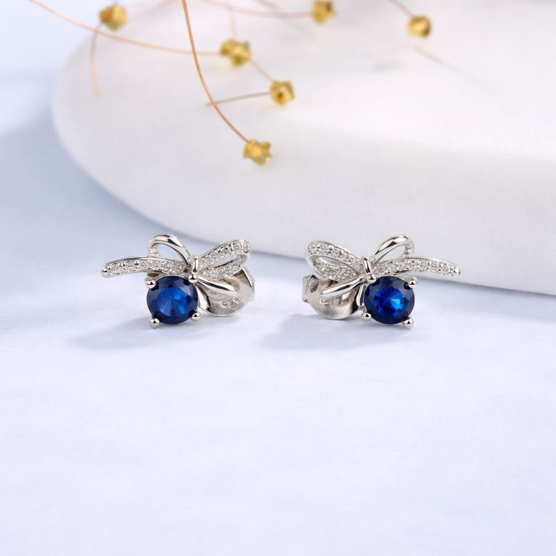 Midnight Bow Elegance Earrings