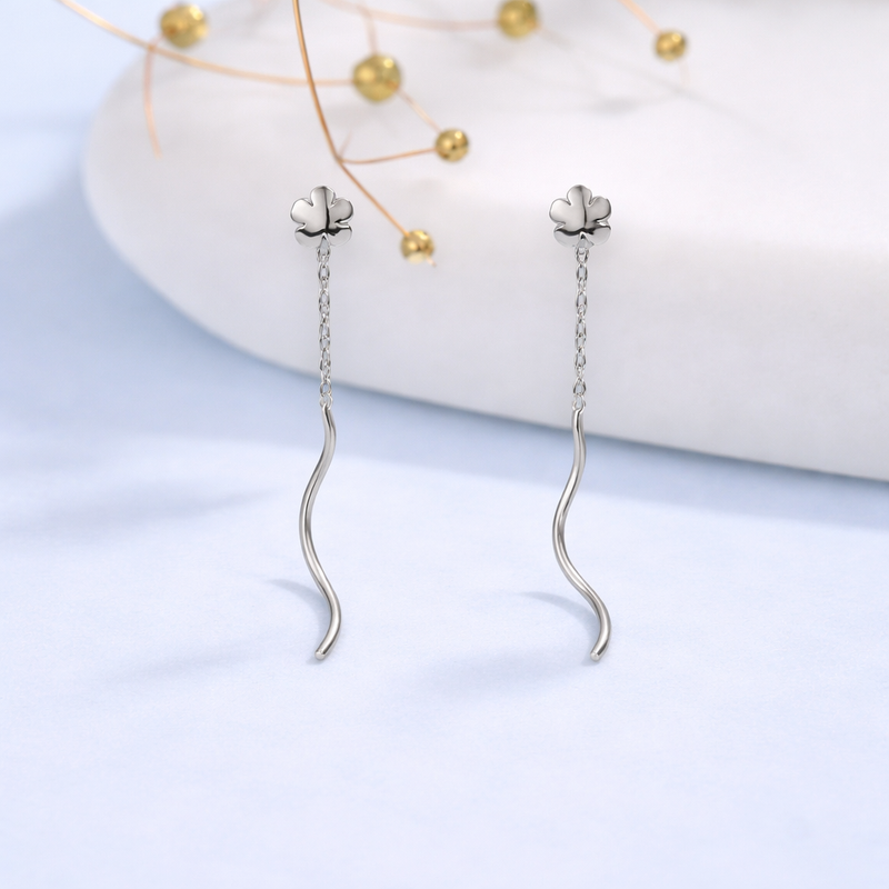 Clover Chain Drop Studs