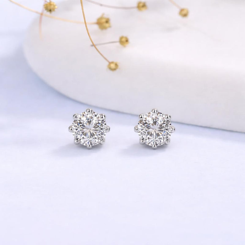Eight-Prong Solitaire Stud Earrings