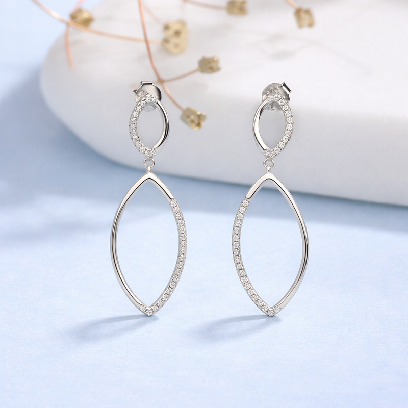 Elegant Dual Teardrop Dangle Earrings