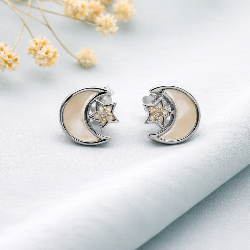 Cosmic Crescent Studs