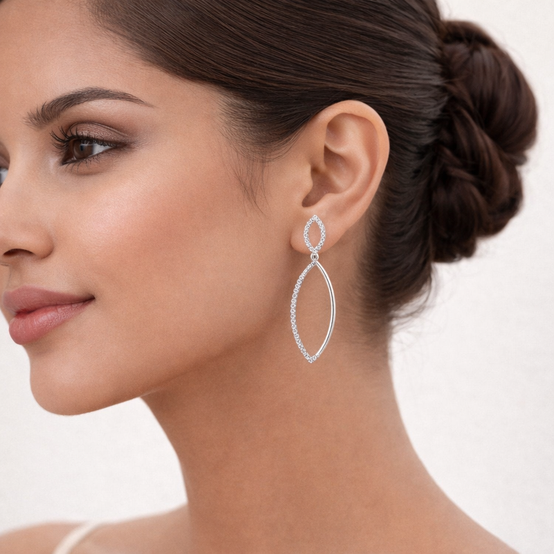 Elegant Dual Teardrop Dangle Earrings
