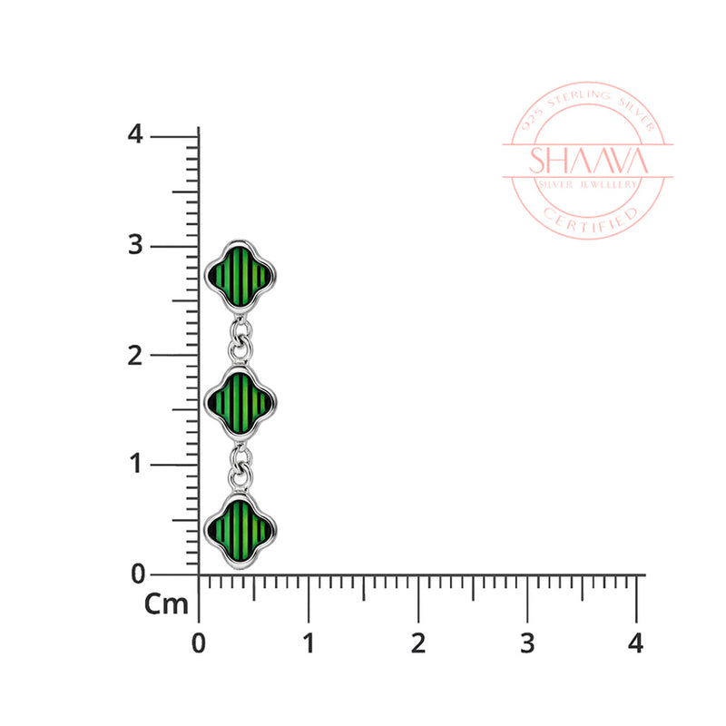 The Emerald Tiered Clover Studs