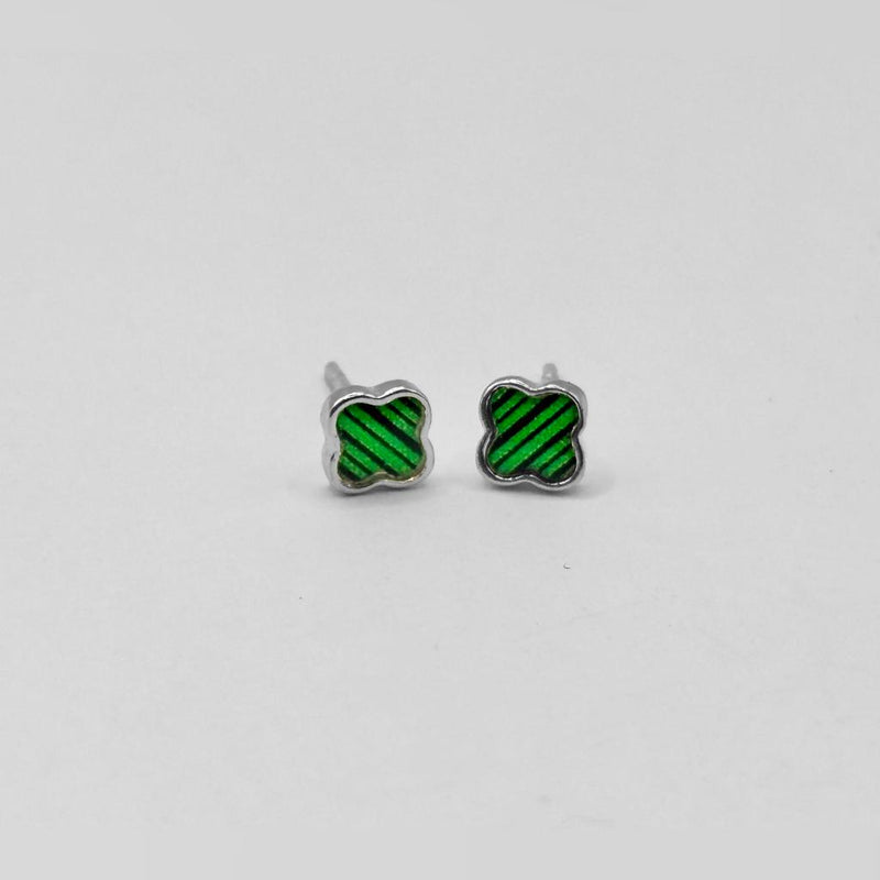 The Verdant Green Clover Studs