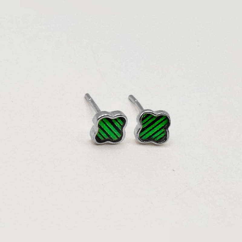 The Verdant Green Clover Studs