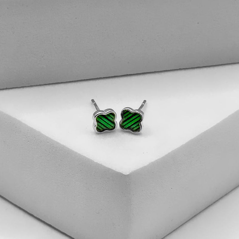 The Verdant Green Clover Studs