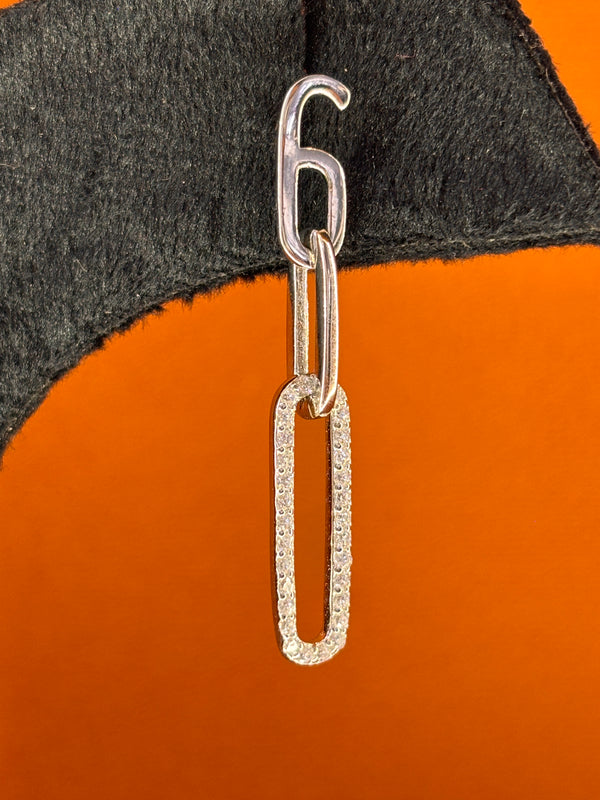 Midnight Drop Silver Earrings