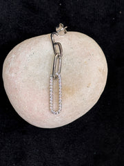 Midnight Drop Silver Earrings