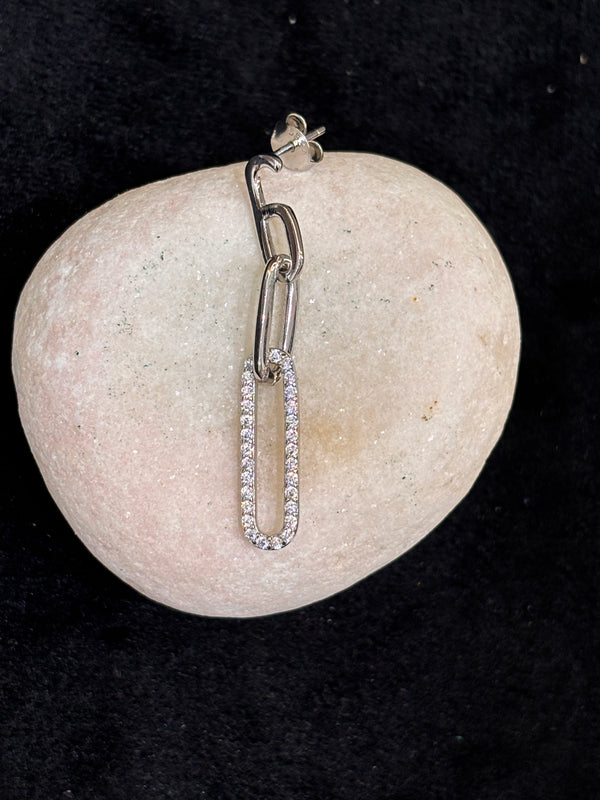 Midnight Drop Silver Earrings