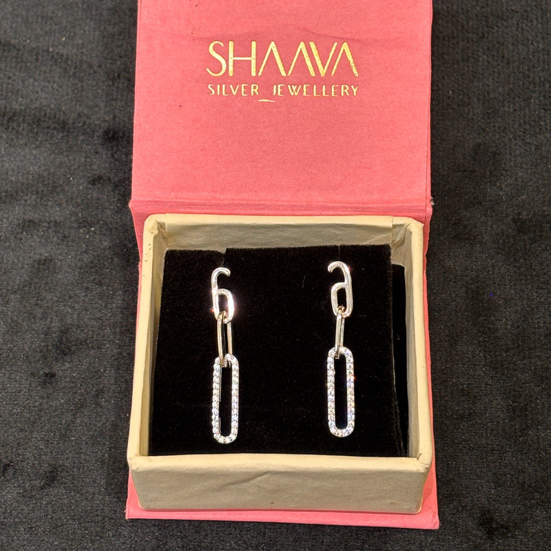 Midnight Drop Silver Earrings