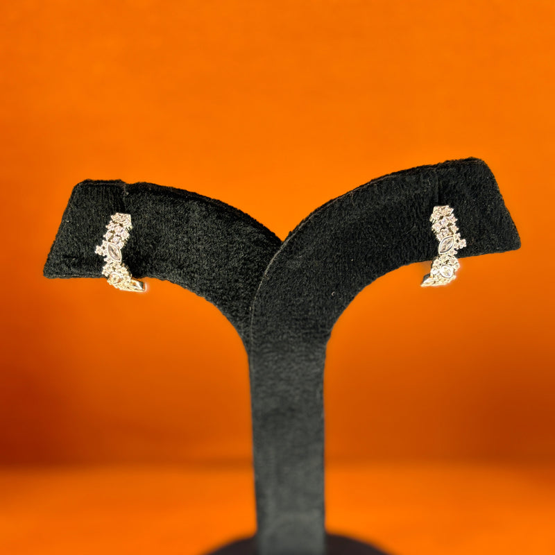 Noir Curve Silver Earrings