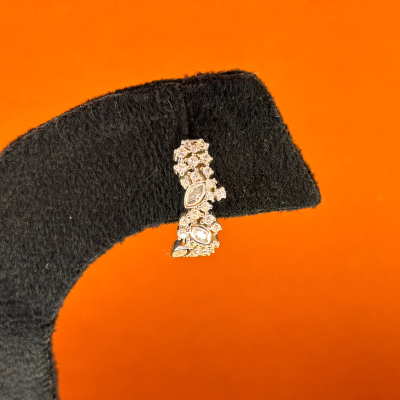 Noir Curve Silver Earrings