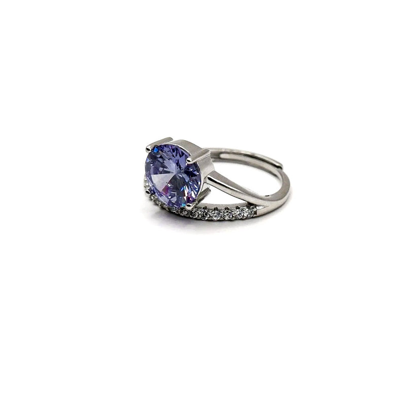 Lavender Glow Solitaire Ring