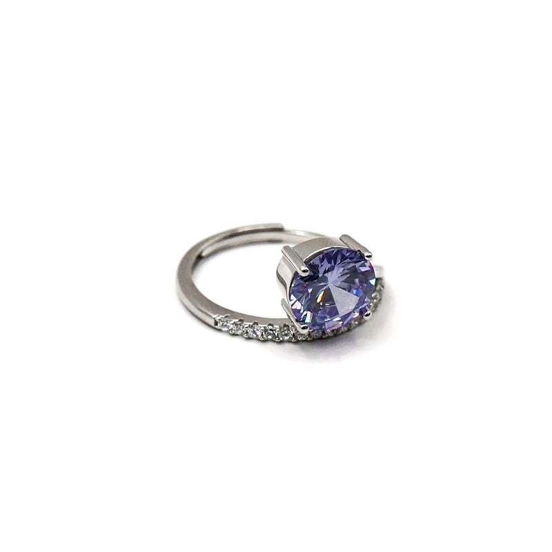 Lavender Glow Solitaire Ring