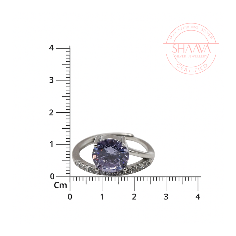 Lavender Glow Solitaire Ring