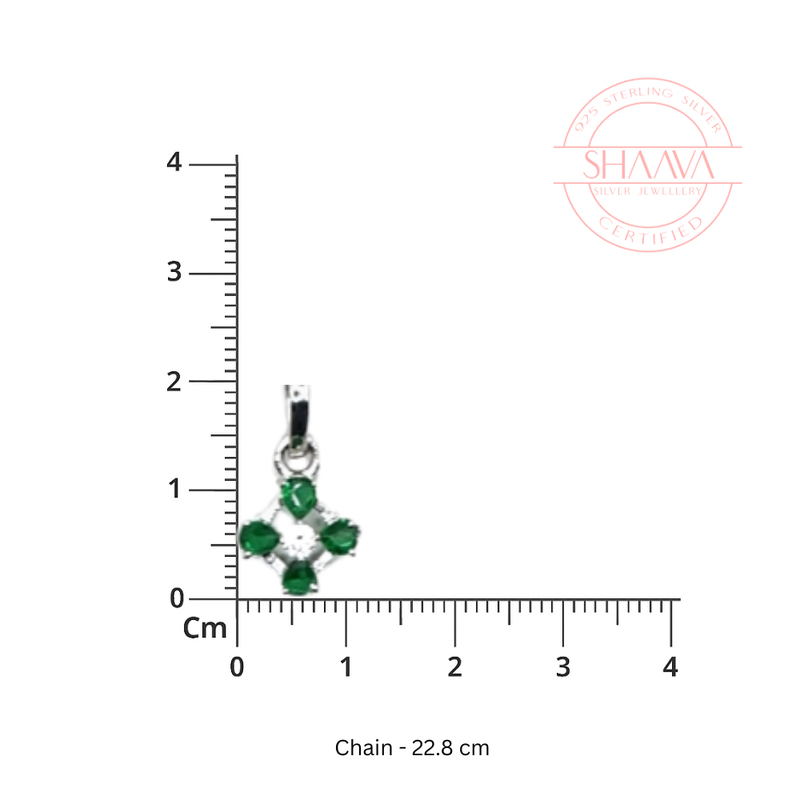 Emerald Flower Pendant Necklace