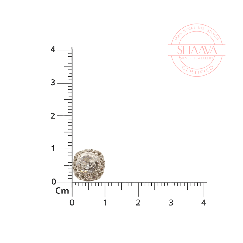 Cushion-Cut Halo Stud Earrings