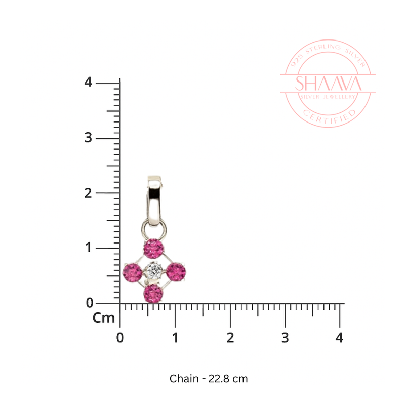 Ruby Flower Pendant Necklace