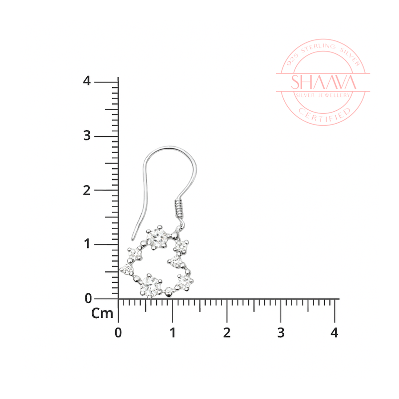 Sparkling Heart Drop Earrings