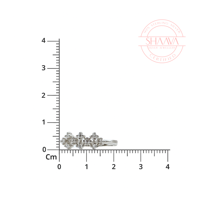 Triple Flower Cluster Adjustable Ring