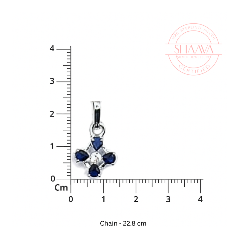 Blue Flower Pendant Necklace