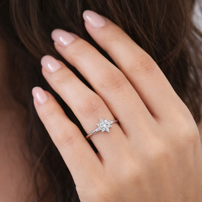 Sparkling Snowflake Ring