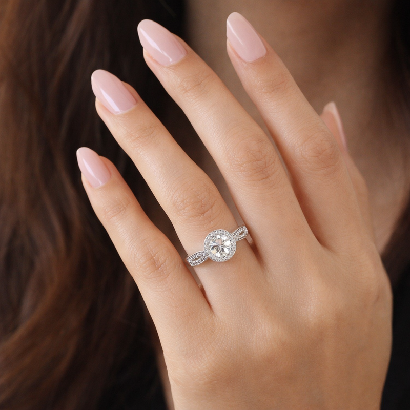 Twisted Grace Halo Ring